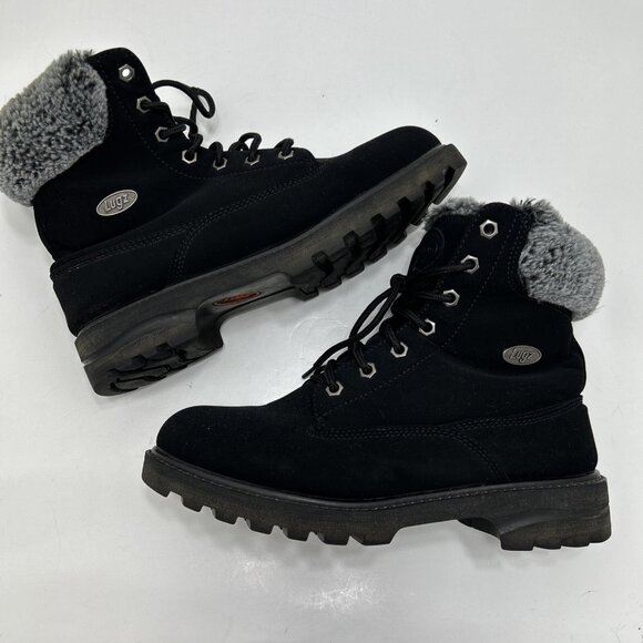 Lugz Wemphfd 0154 Womens Rucker Hi Faux Fur Lace Up Boots Ankle 9.5 - Picture 3 of 7